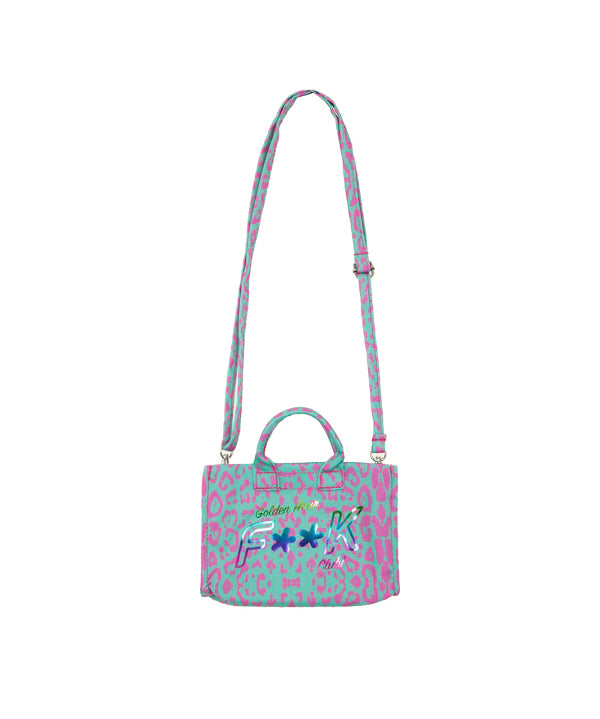EffeK Borsa a Tracolla Fantasia Maculata Verde/Fucsia