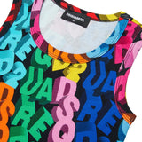 Dsquared2 Kids Canotta Multicolor con Logo All-Over per Bambini