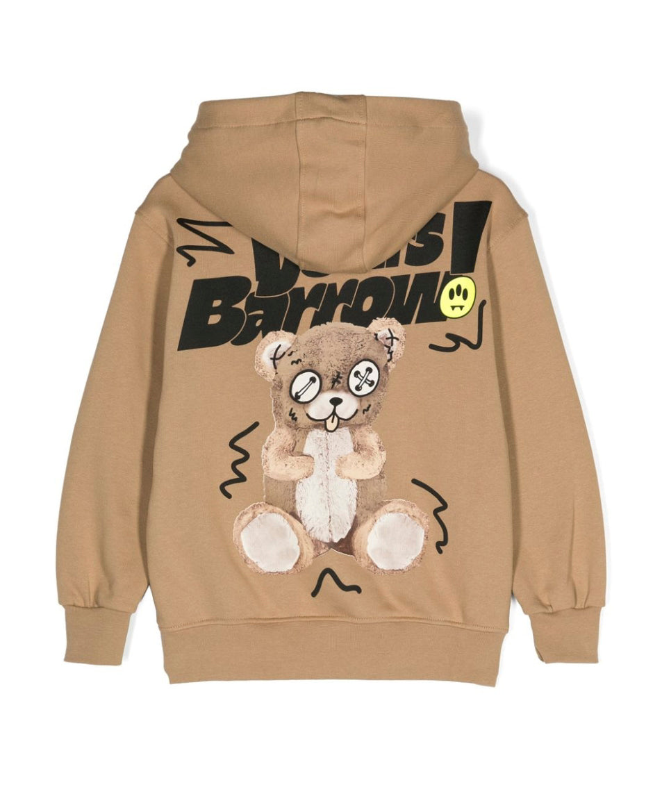 Barrow Kids Felpa con Cappuccio Beige con Stampa per Bambini (retro)