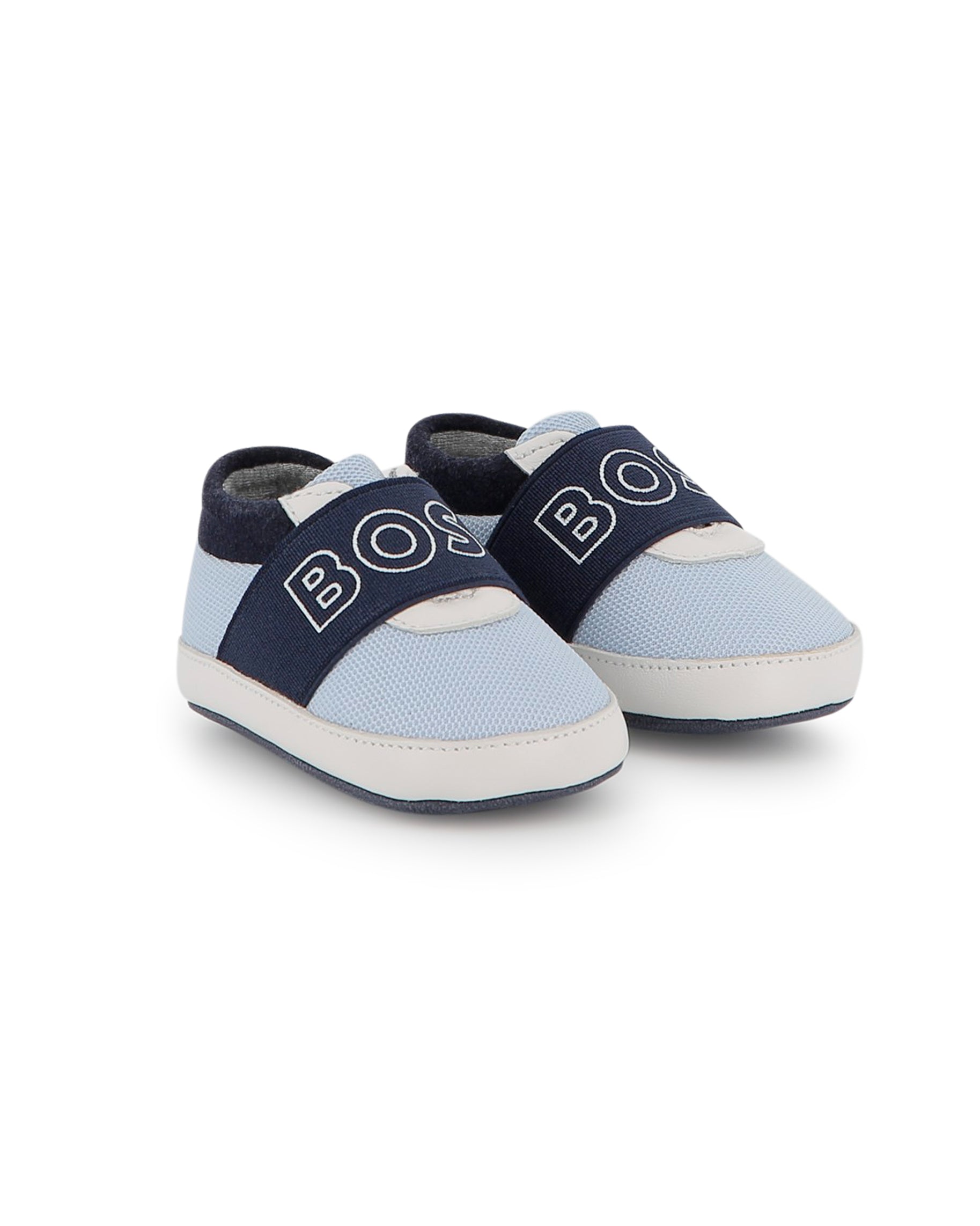 Boss Kids Scarpette Marine con Scritta per Neonati