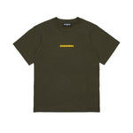 Dsquared2 Kids T-Shirt Girocollo Verde Militare con Stampa Logo a Contrasto per Bambini