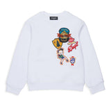 Dsquared2 Kids Felpa Bianco con Toppe Unisex