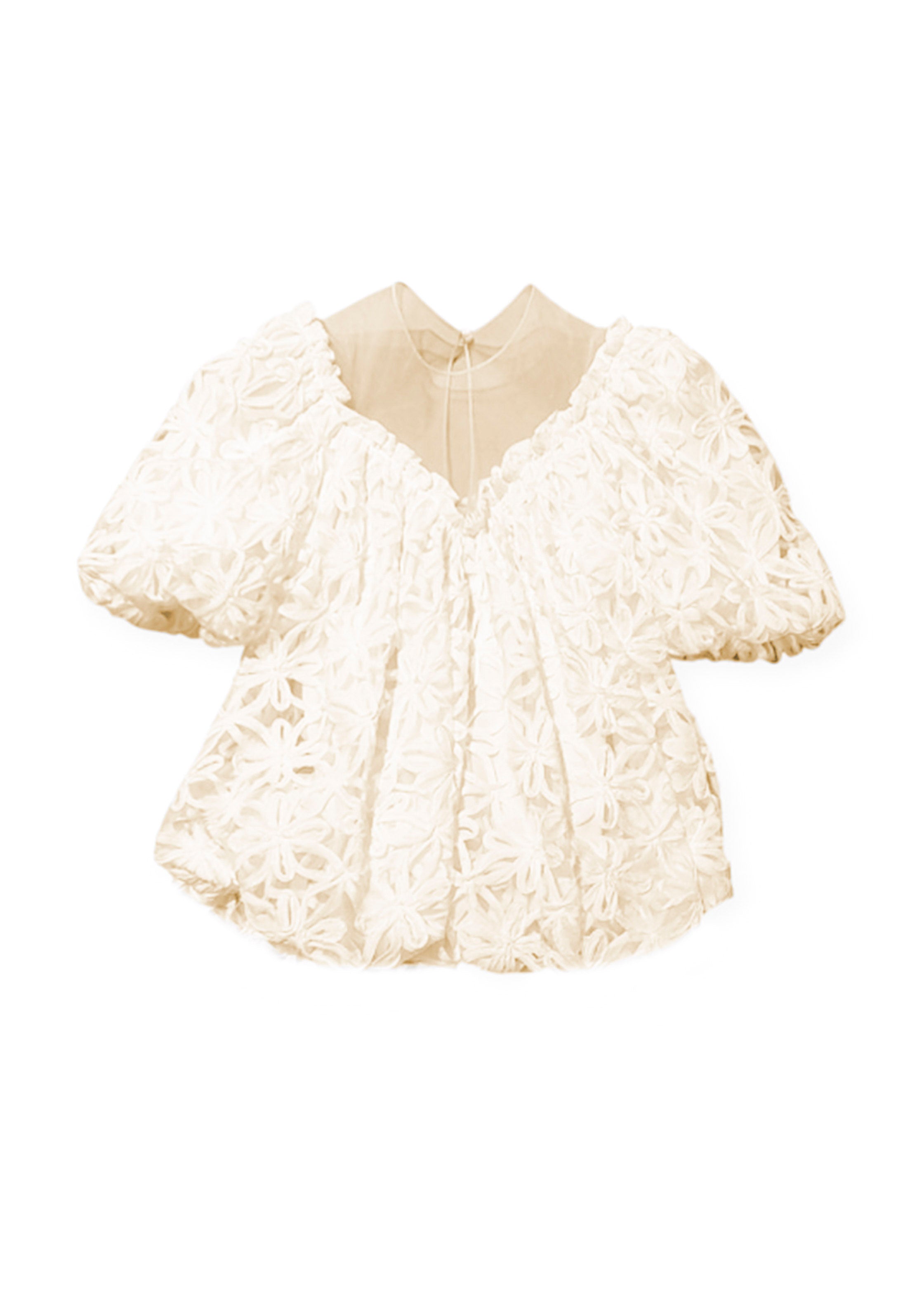 Cocò et Mamà Abito Mimosa Panna per Bambine