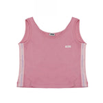 Gcds Kids Canotta Rosa con Strisce Logate per Bambine