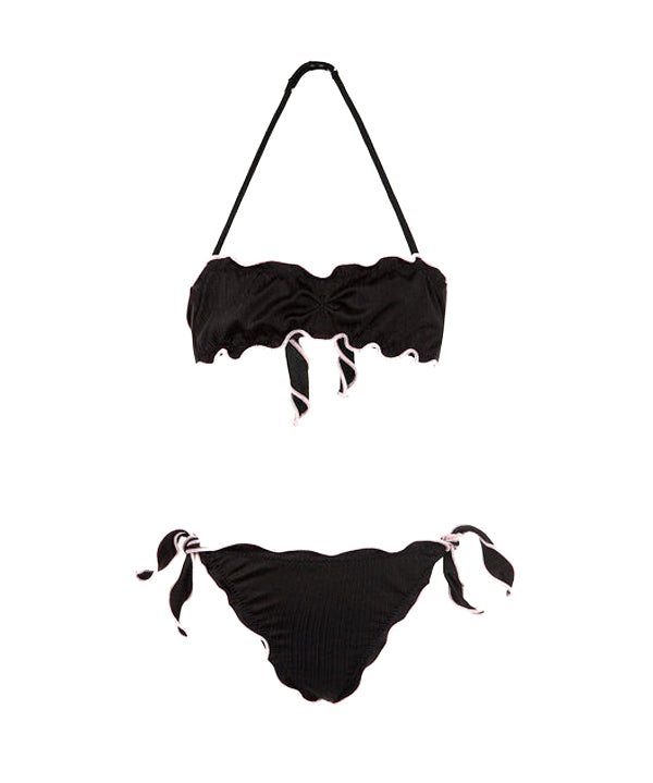 Effek Costume Bikini a Fascia Nero per Bambine