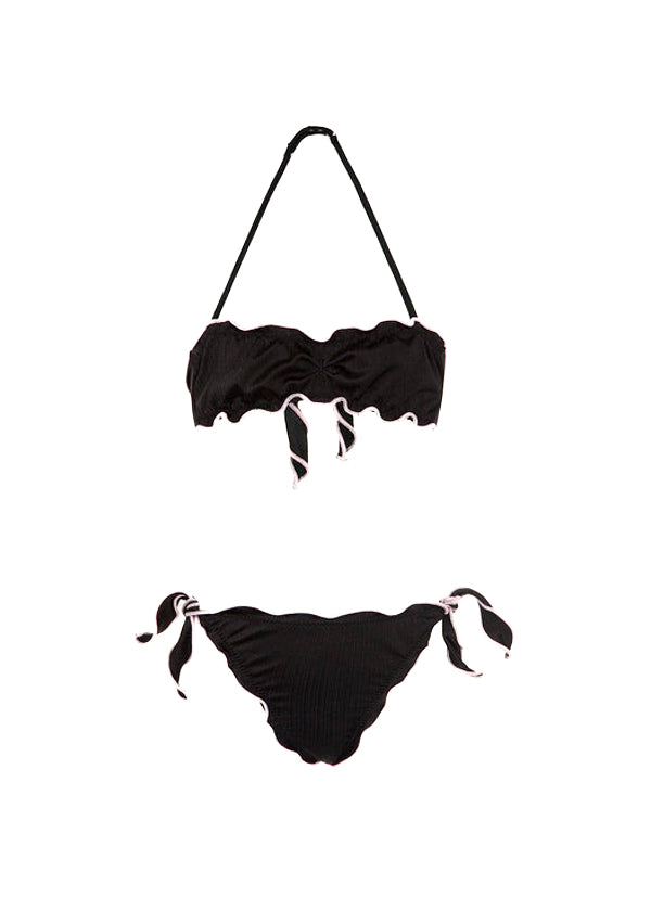 Effek Costume Bikini a Fascia Nero per Bambine