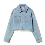 Twinset Kids Giubbino Jeans Sfrangiata per Bambine