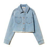 Twinset Kids Giubbino Jeans Sfrangiata per Bambine