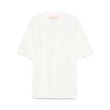 Elisabetta Franchi La Mia Bambina T-shirt Avorio con Logo Sparkle per Bambine