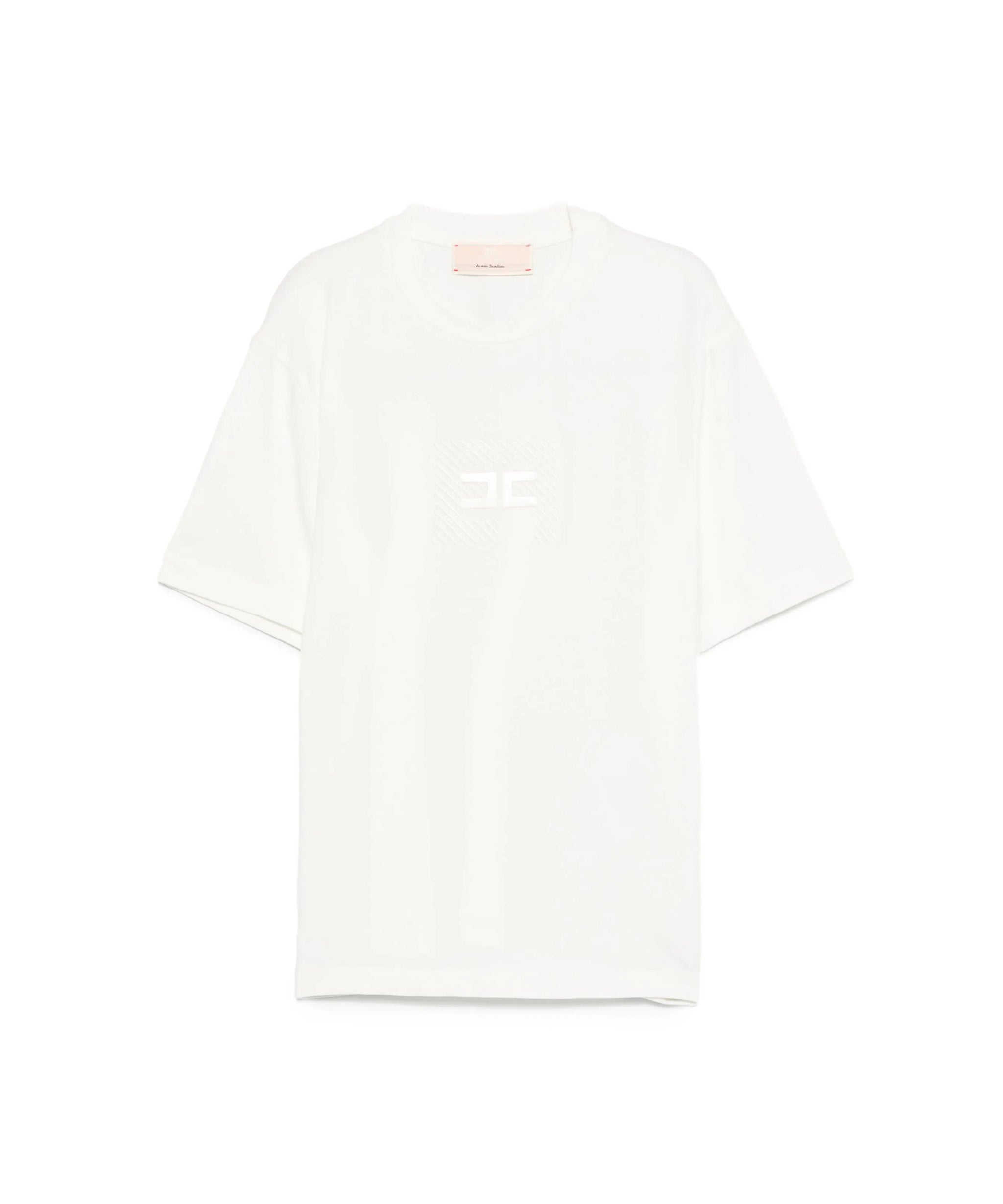 Elisabetta Franchi La Mia Bambina T-shirt Avorio con Logo Sparkle per Bambine
