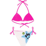 Barrow Kids Costume Bikini Crema/Fucsia con Stampa per Bambine