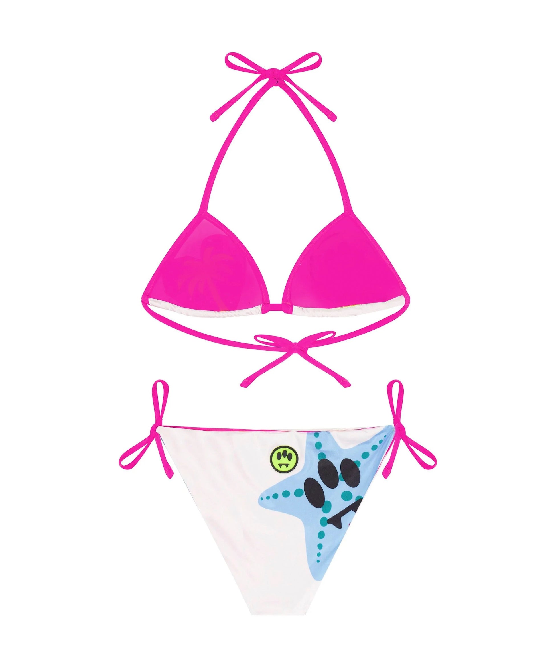 Barrow Kids Costume Bikini Crema/Fucsia con Stampa per Bambine