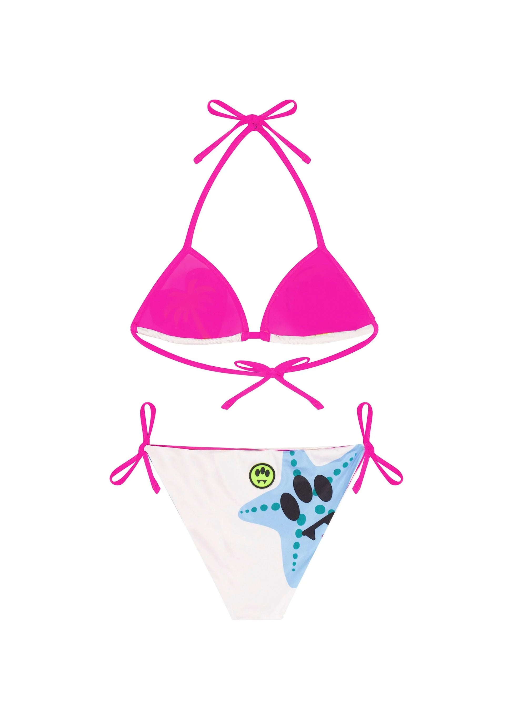 Barrow Kids Costume Bikini Crema/Fucsia con Stampa per Bambine