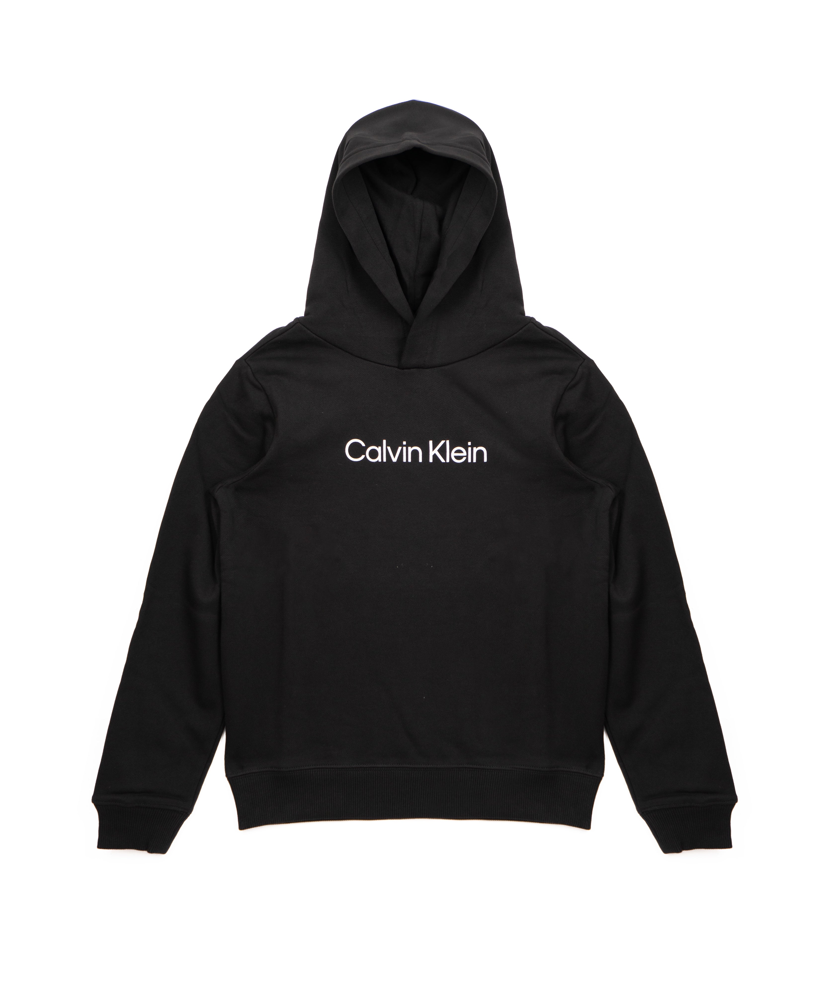 Felpa Calvin Klein Calvin Klein Kids Felpa con Cappuccio Nera e Stampa Logo Contrasto unisex per Bambini