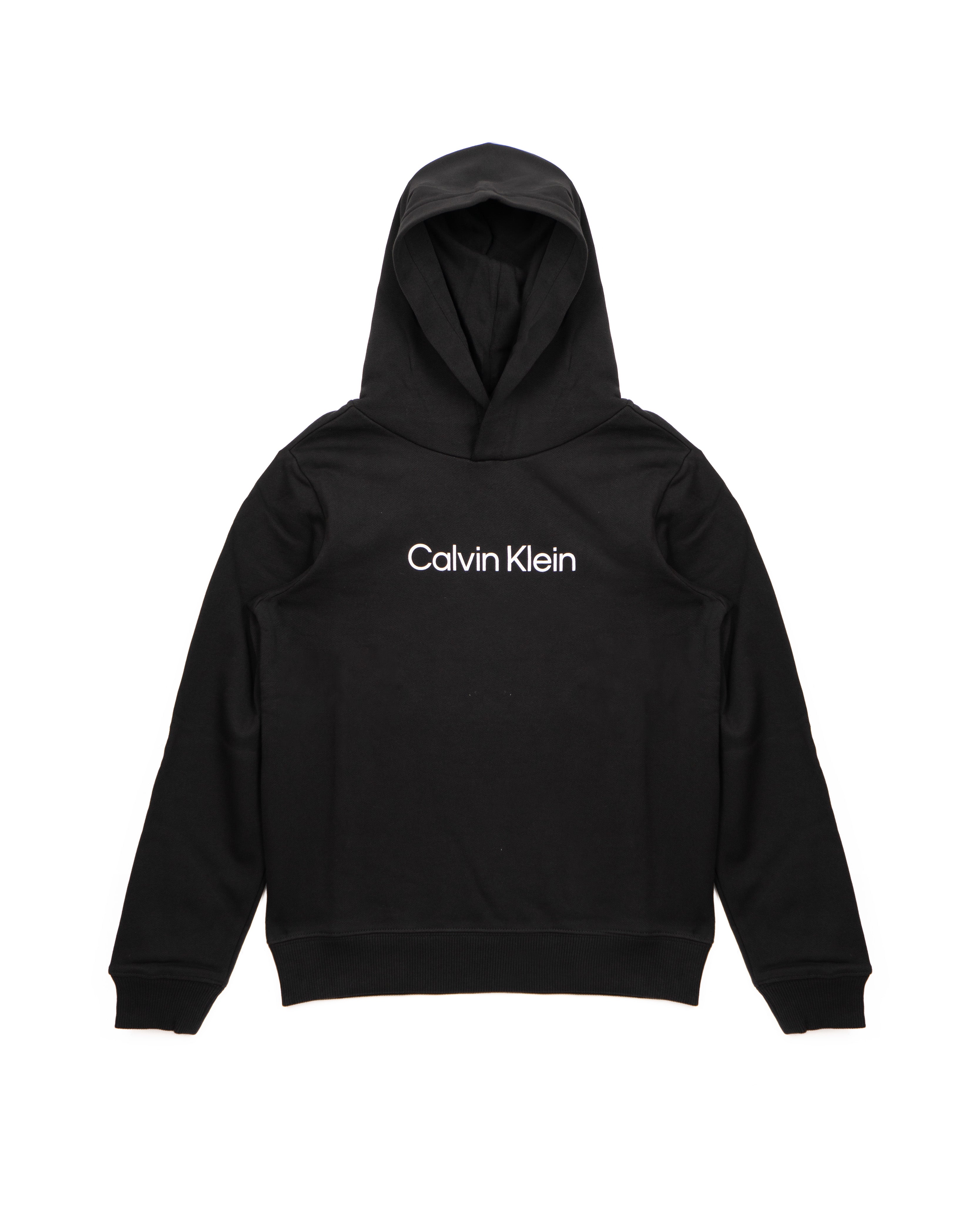 Felpa Calvin Klein Calvin Klein Kids Felpa con Cappuccio Nera e Stampa Logo Contrasto unisex per Bambini