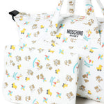 Moschino Kids Borsa Mamma con Fasciatoio Panna con Fantasia