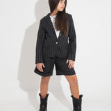 Vicolo Kids Shorts Grey Pinstripe for Girls