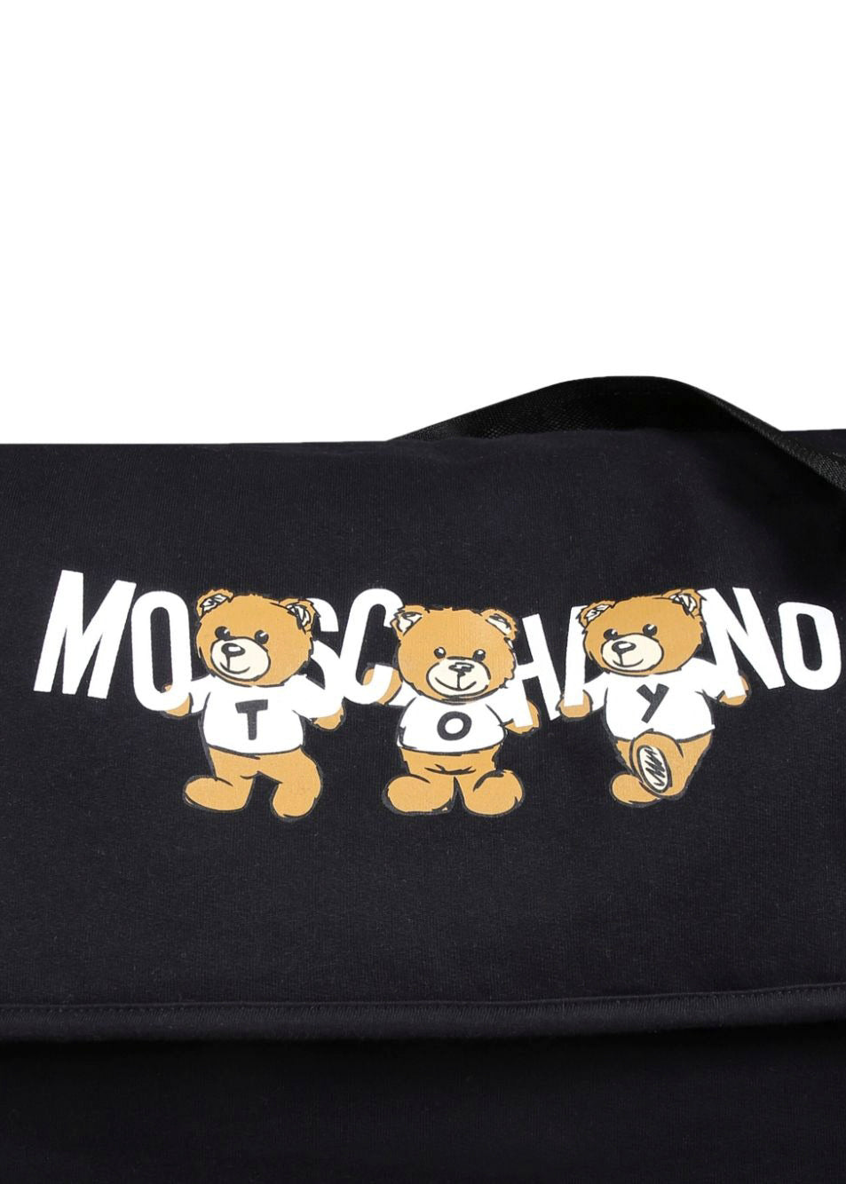 Moschino Kids Borsa Mamma Nera con Fasciatoio con Logo Teddy Bear per Neonati