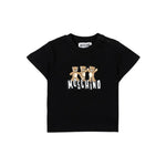 Moschino Kids T-Shirt Nero con Logo Teddy Bear per Neonati