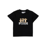 Moschino Kids T-Shirt Nero con Logo Teddy Bear per Neonati