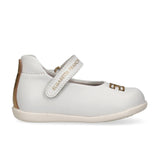 Elisabetta Franchi La Mia Bambina Ballerina Bianco Avorio con Logo Strass Oro per Neonate