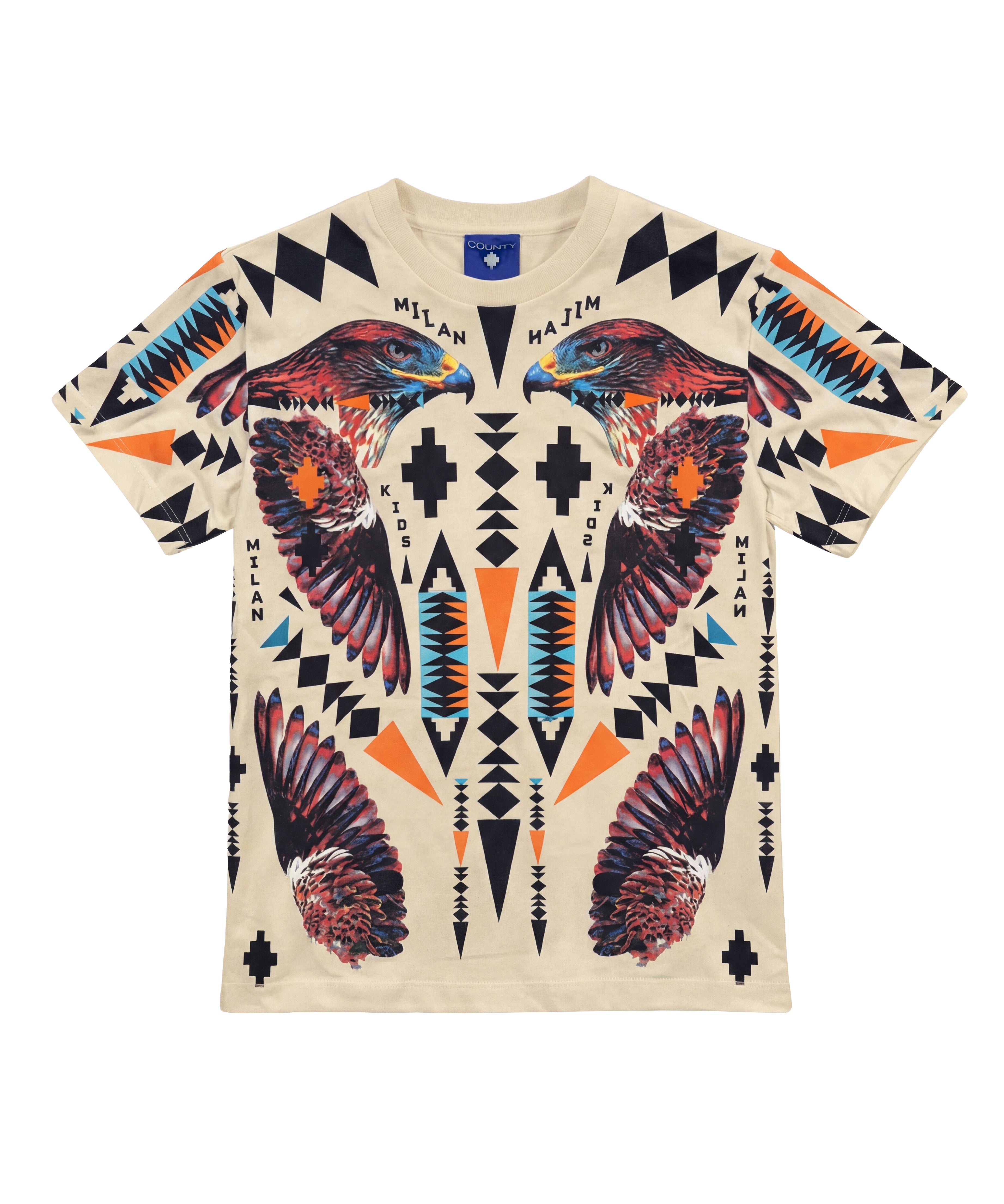 Marcelo Burlon County of Milan Kids T-Shirt Cocco con Stampa per Bambini