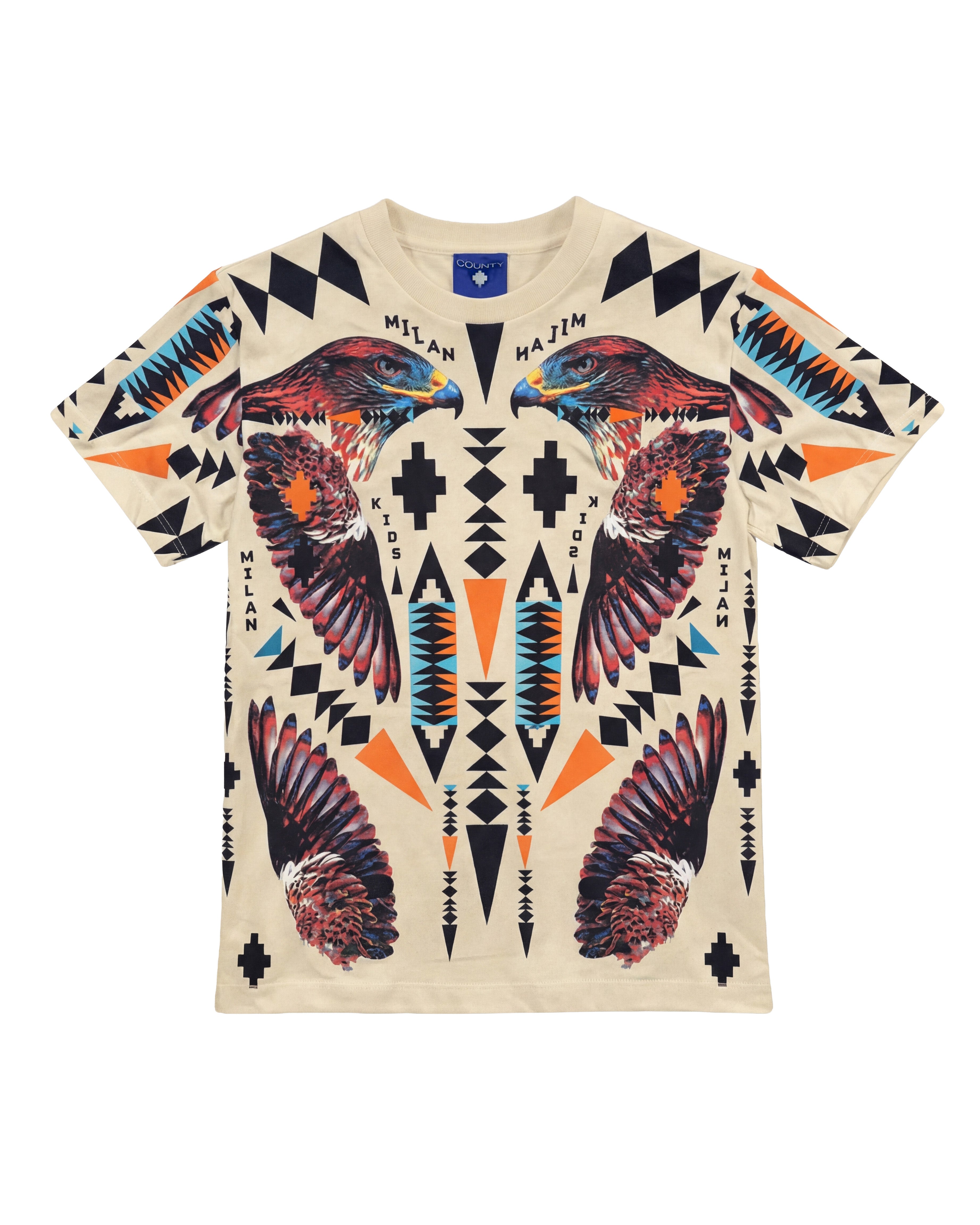 Marcelo Burlon County of Milan Kids T-Shirt Cocco con Stampa per Bambini