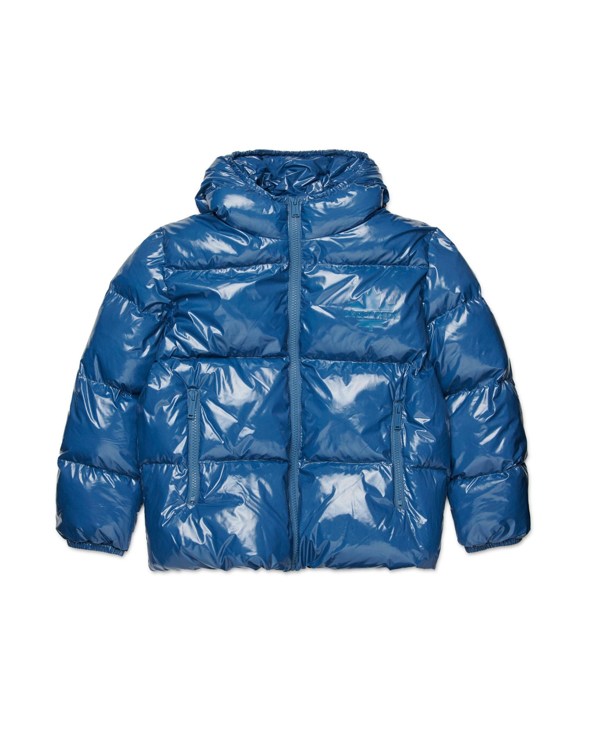 Dsquared2 Kids Giubbino Puffer Lavagna con Maple Leaf per Bambini