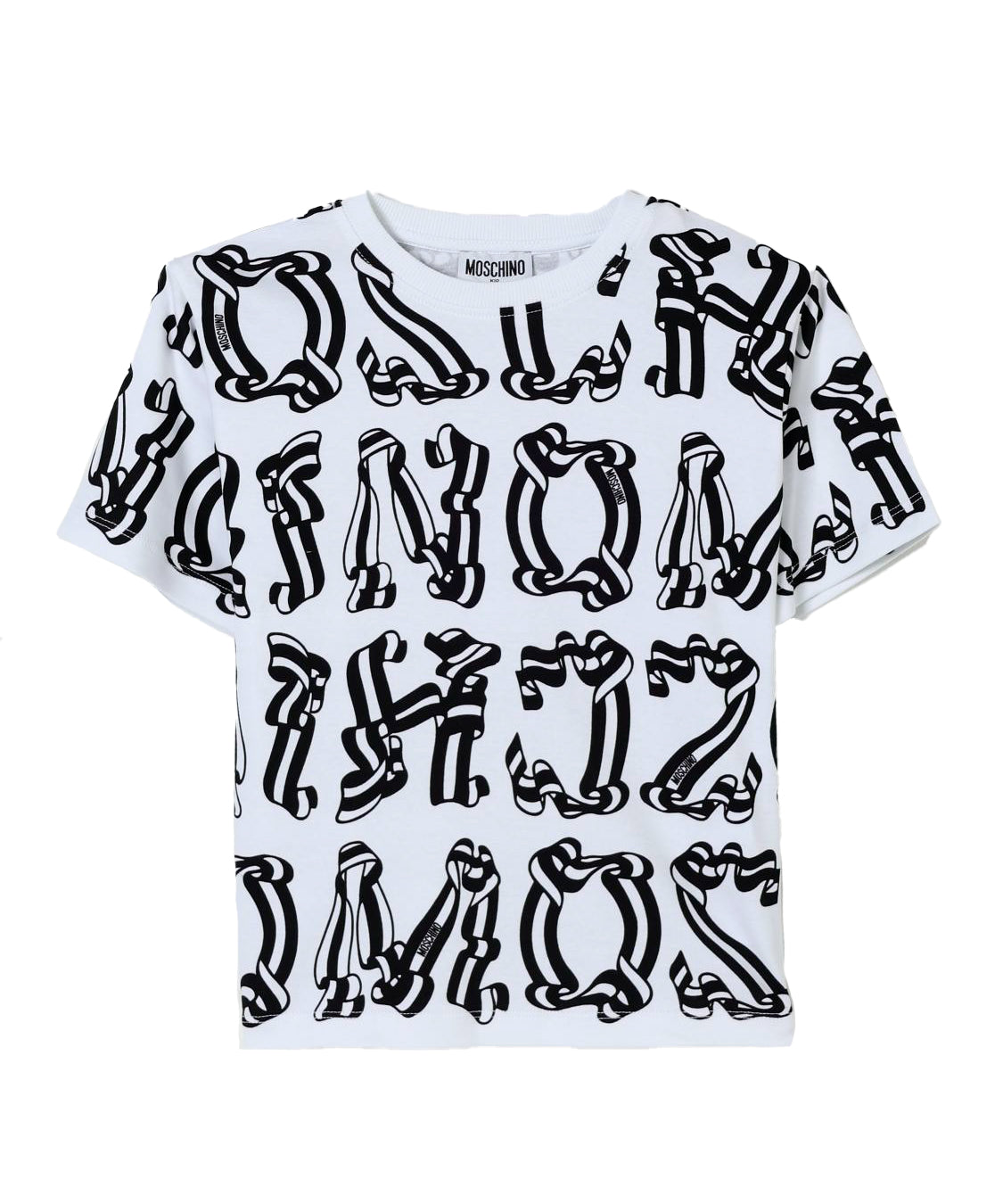 Moschino Kids Maxi T-Shirt Bianca con Stampa per Bambine