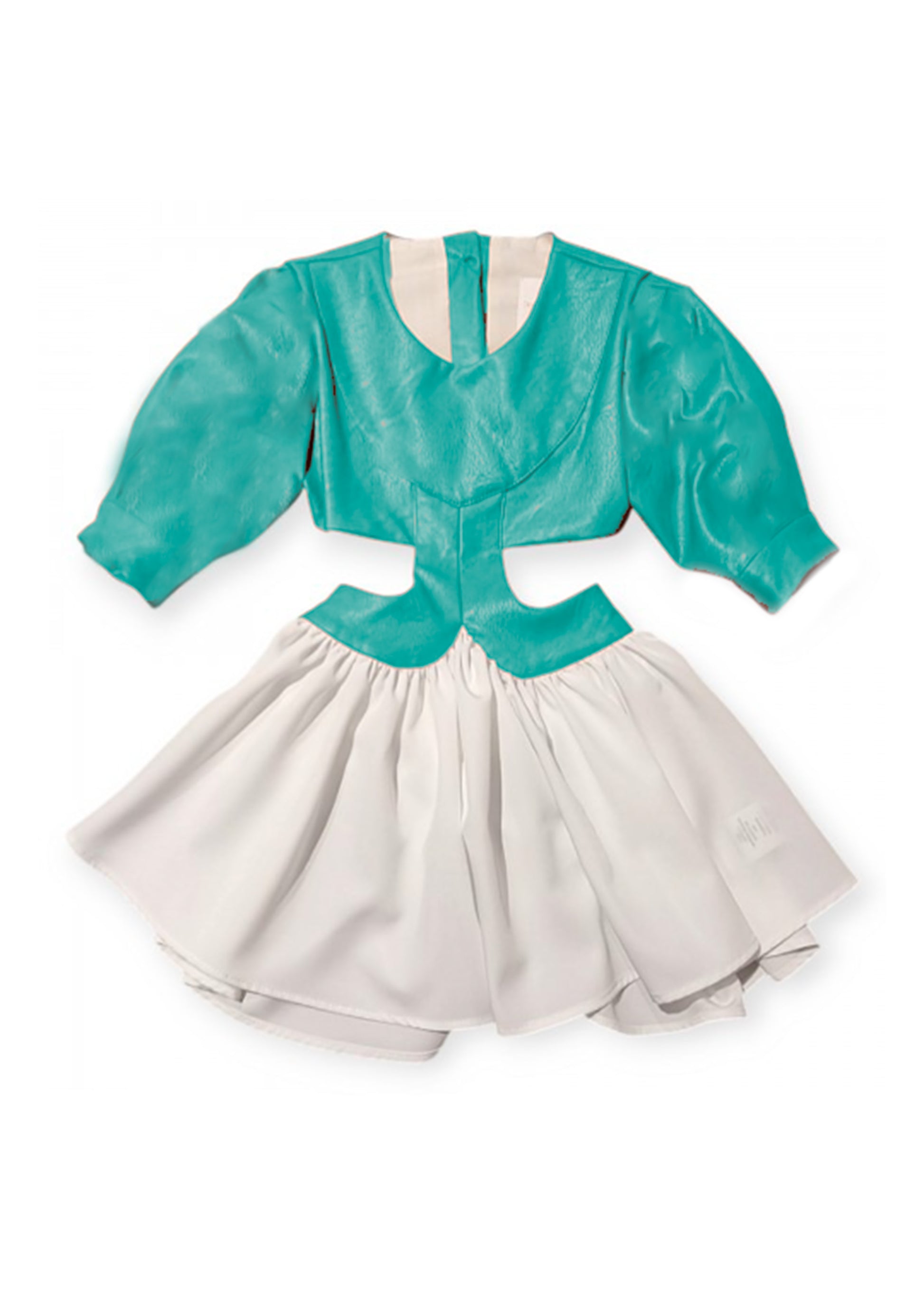 Cocò et Mamà Abito Felis Bianco/Tiffany per Bambine