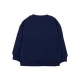 Moschino Kids Felpa Blu Navy a Maniche Lunghe con Stampa Teddy Bear e Logo per Neonati