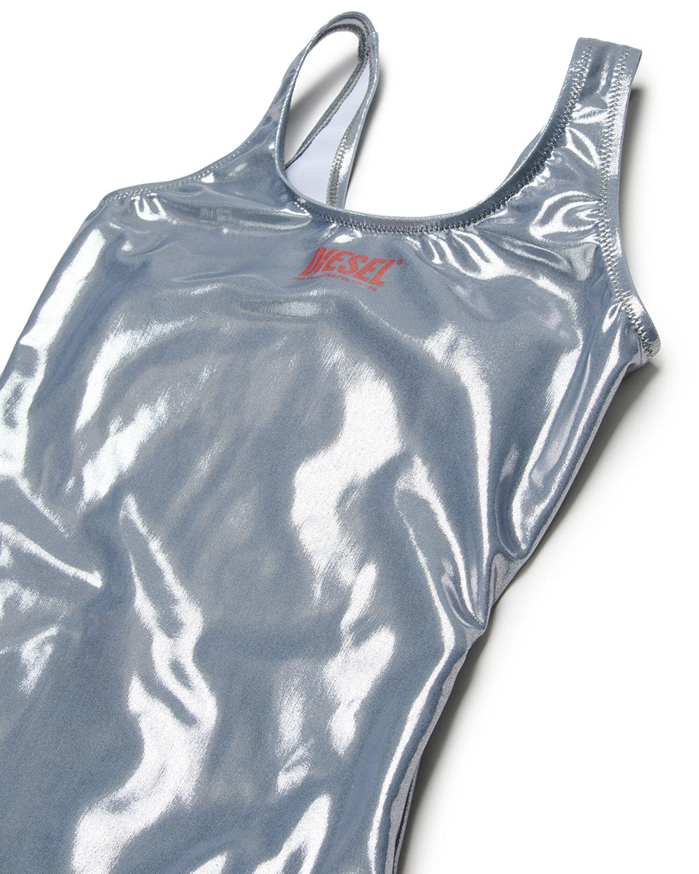 Diesel Kids Costume Intero Argento con Stampa Logo per Bambine