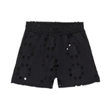 Msgm Kids Short Nero con Motivi Decorativi per Bambine