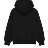 Diesel Kids Felpa con Zip Nero con Logo in Denim per Bambini