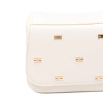 Elisabetta Franchi La Mia Bambina Borsetta a Tracolla Avorio con Applizazioni Mini Loghi per Bambine