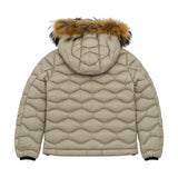Blauer Kids Piumino con Cappuccio Pelliccia Beige per Bambini