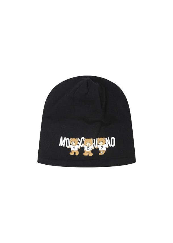 Moschino Kids Cappello Nero con Teddy Bear per Bambini