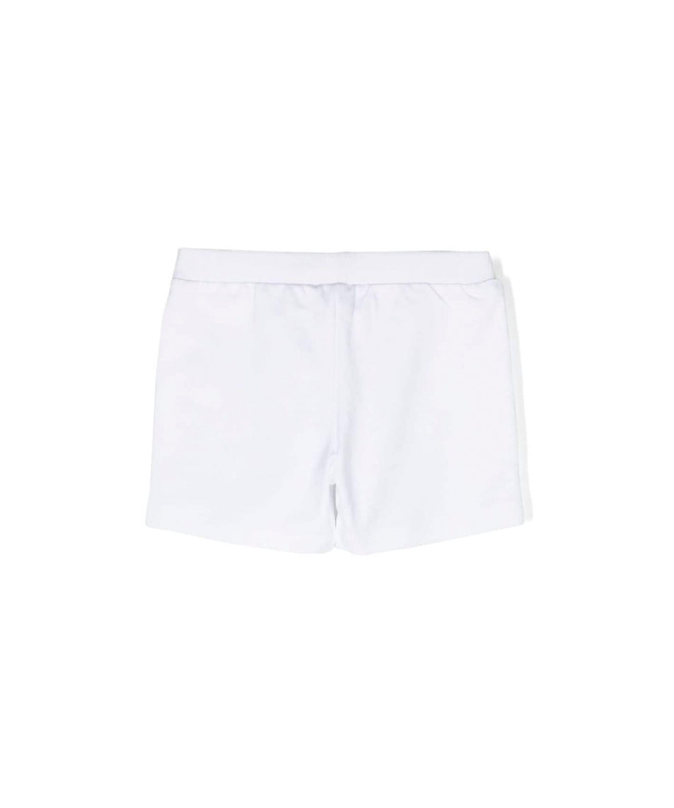 Moschino Kids Short Bianco con Logo Teddy Bear per Neonati (retro)
