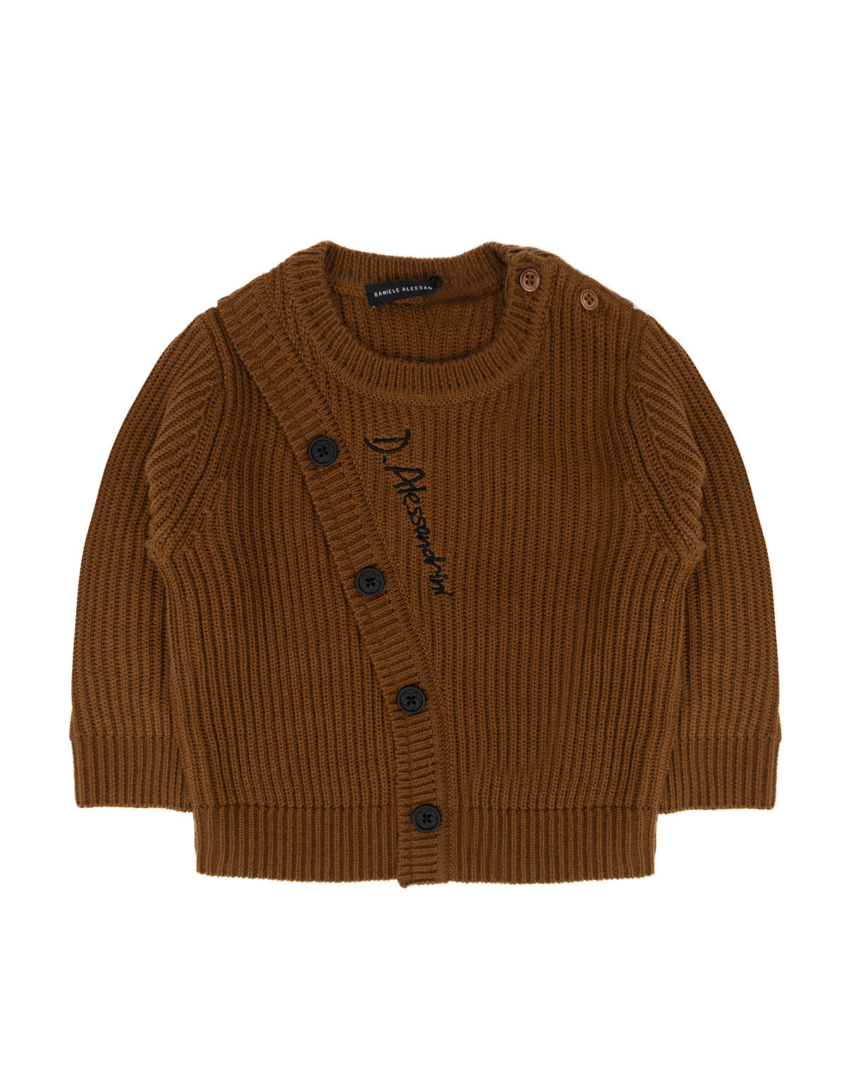 Alessandrini Kids Maglia con Aperture a Bottoni Frontali Cammello Unisex per Neonati