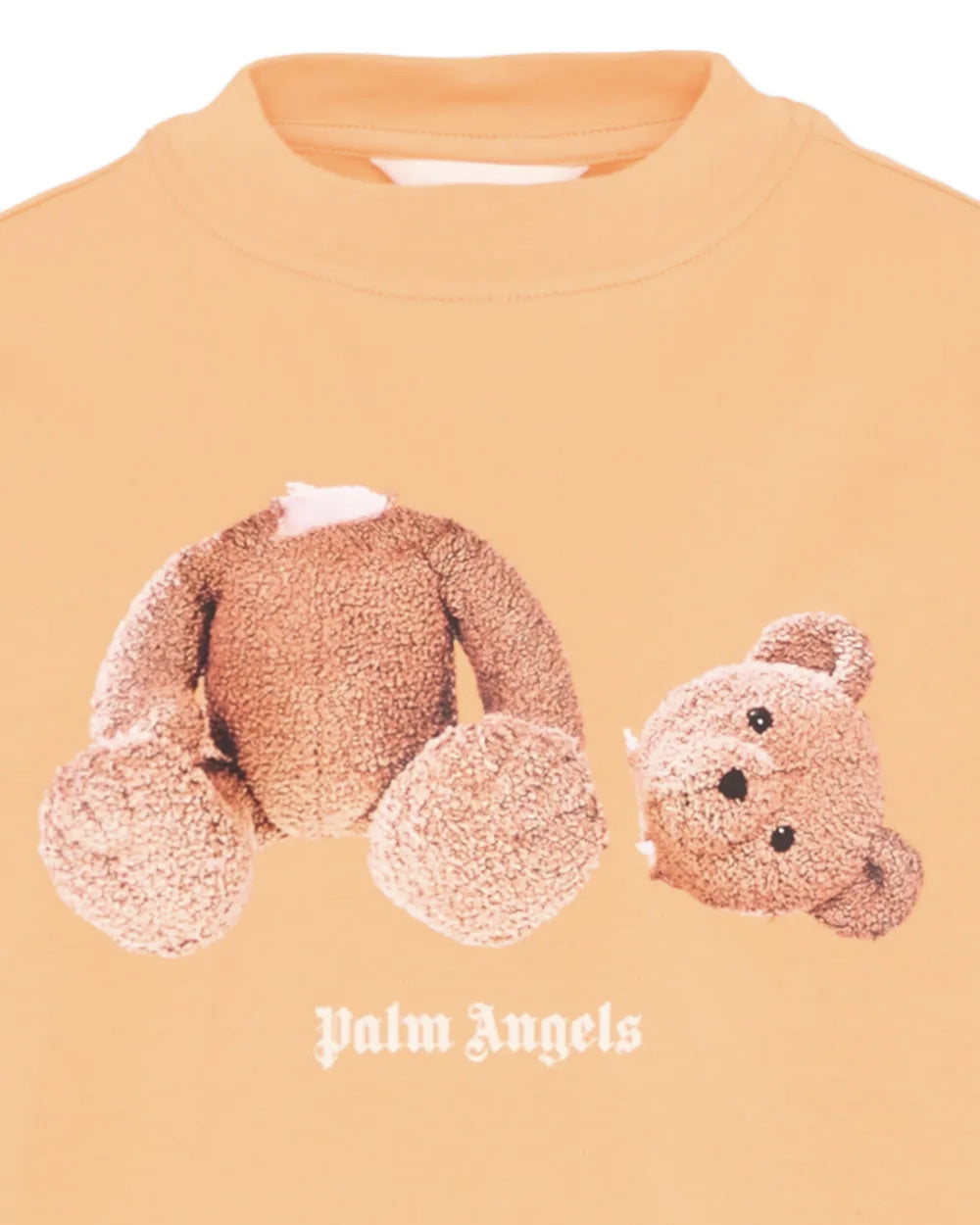 Palm Angels Kids T-Shirt Arancione con Stampa Orsetto per Bambini