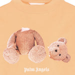 Palm Angels Kids T-Shirt Arancione con Stampa Orsetto per Bambini