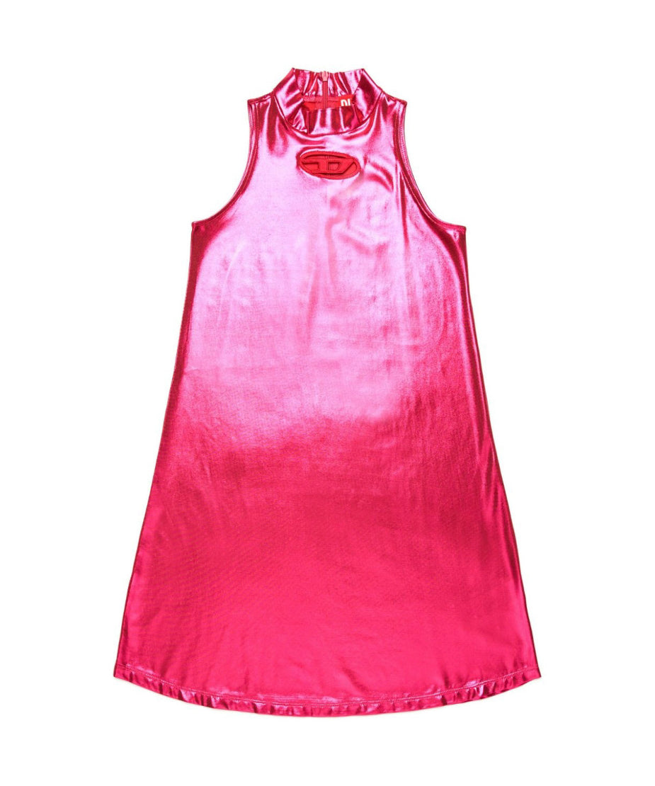 Diesel Kids Abito Fucsia Metallizzato con Oval D per Bambine
