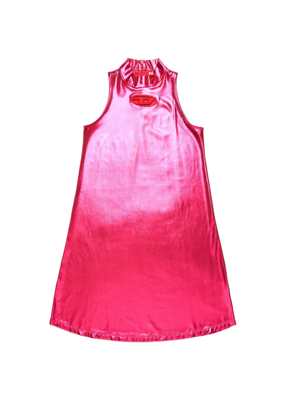 Diesel Kids Abito Fucsia Metallizzato con Oval D per Bambine