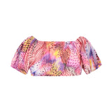4giveness Kids Top Crop Fantasia Pink Butterfly per Bambine