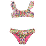 4GIVENESS Costume Bikini a Fascia Fantasia Tropical Bouquet per Bambine