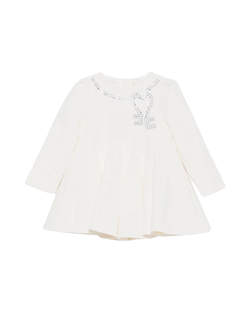 Elisabetta Franchi La Mia Bambina Abito Milk con Strass per Neonate
