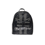 John Richmond Kids Zaino Nero in Pelle con Applicazioni per Bambine