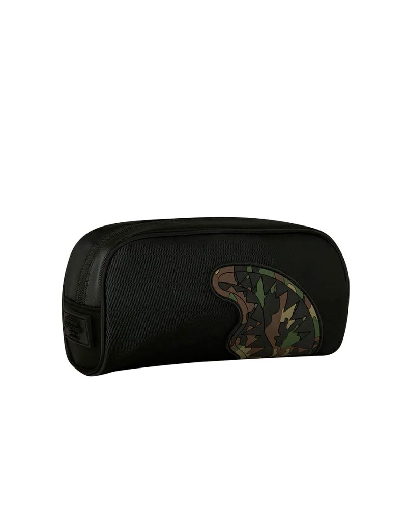 Sprayground Kids Astuccio Shark Central Black Nylon Camo Embossed Shark Pencil Pouch per Bambini
