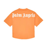 Palm Angels Kids T-Shirt Crop Arancionr con Stampa Logo per Bambine