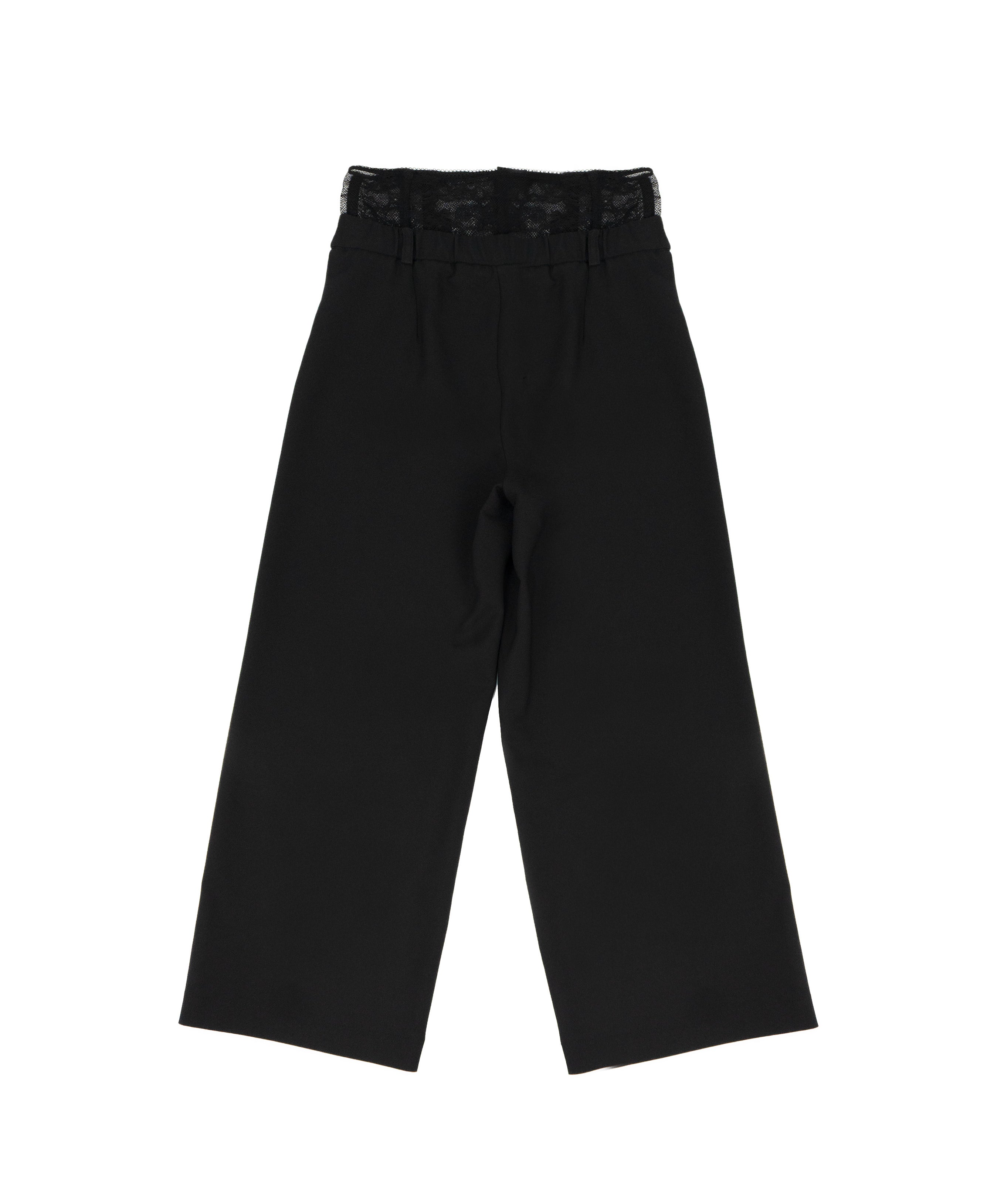 Patrizia Pepe Kids Pantalone Nero Doppiavita in Pizzo per Bambine